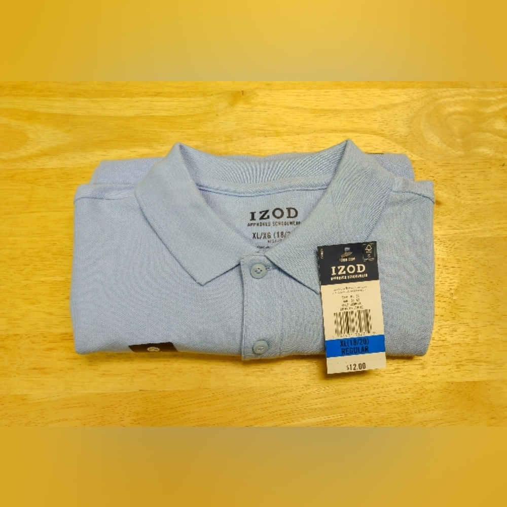 Izod, light blue, school approved polo. Boys XL(18/20) reg. NWT